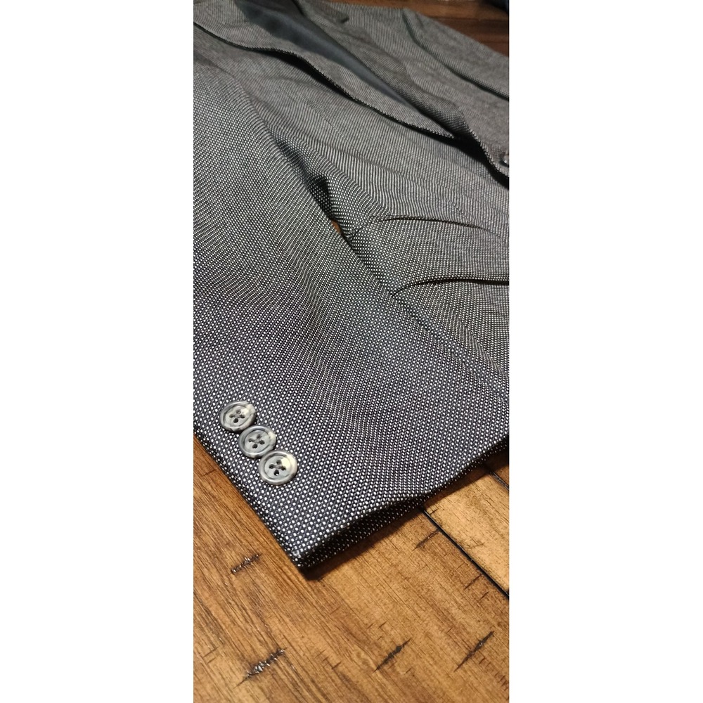HART SCHAFFNER MARX Men's 39 Gray 100% Wool Tweed Suit Jacket Sport Coat Blazer - Picture 3 of 8